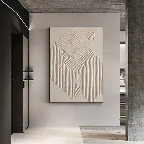Flowing -Modern Minimalist Hand-Painted Sand Textured Wall Art
