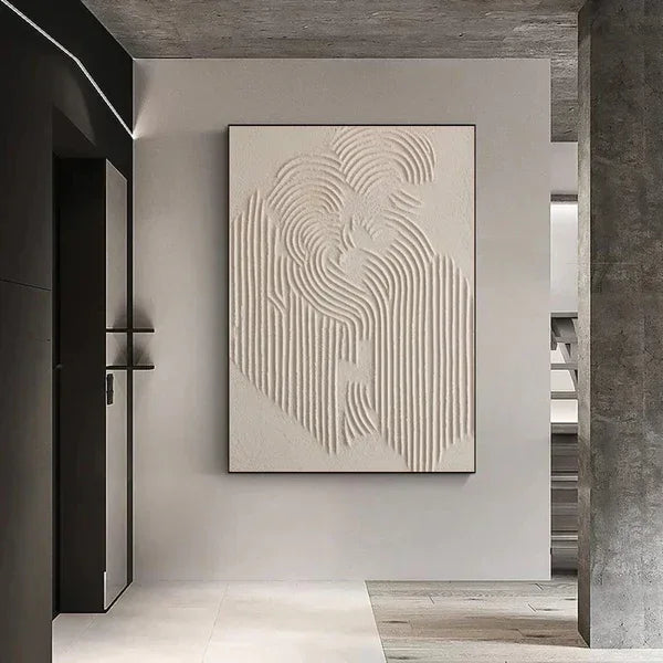 Flowing -Modern Minimalist Hand-Painted Sand Textured Wall Art - artextured