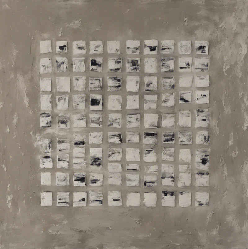 Minimalist Textured Abstract Grid Wall Art