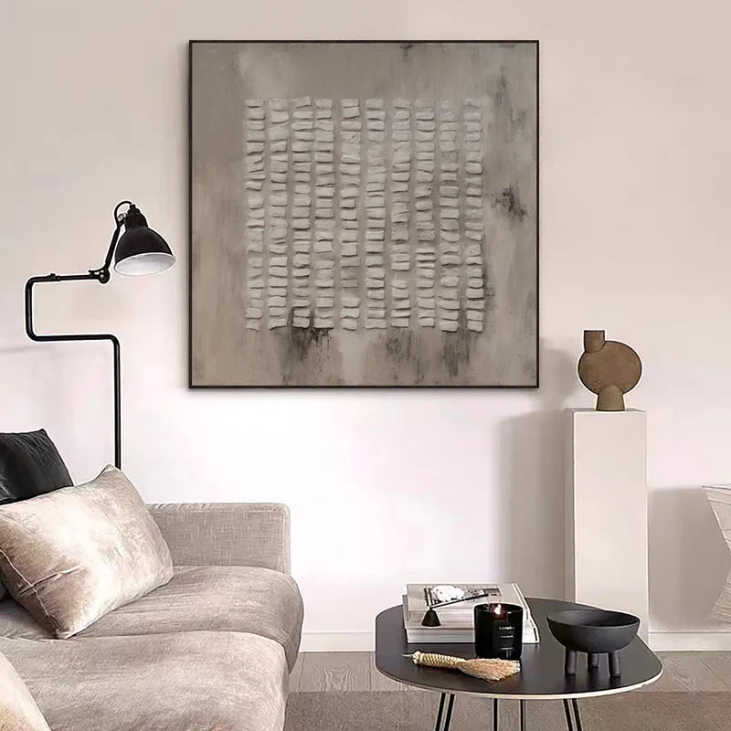 Abstract Grid Texture-Modern Textured Grid Wall Art