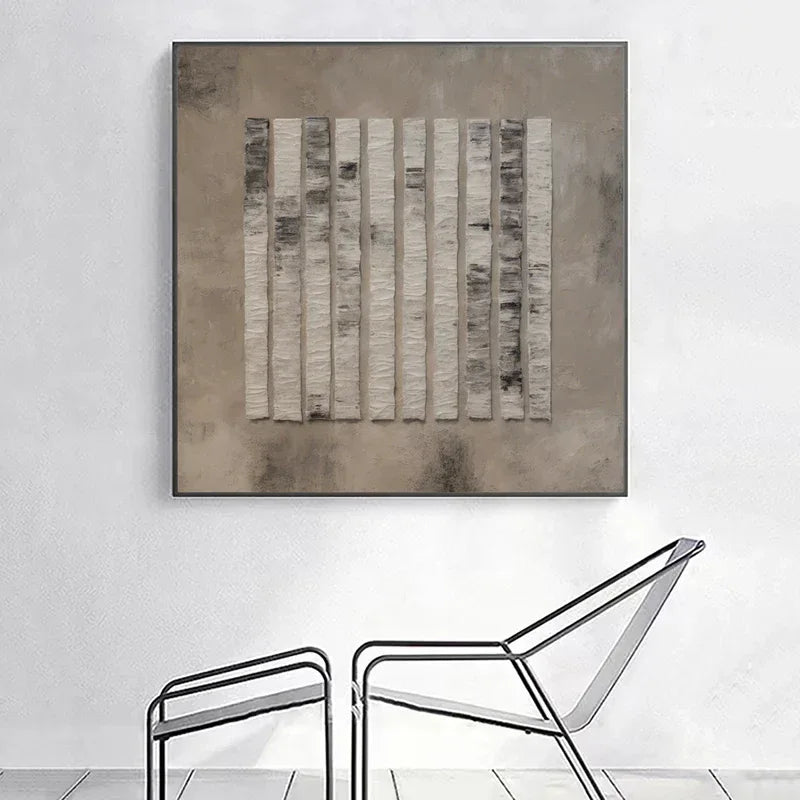 Textured Geometric Stripes-Textured Minimalist Vertical Stripes Wall Art - artextured