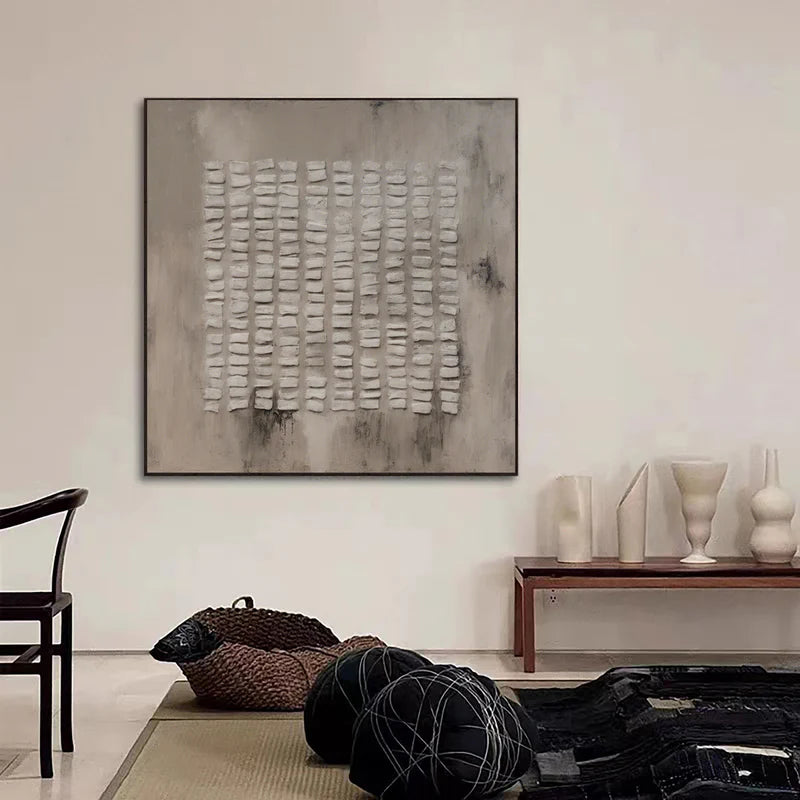 Abstract Grid Texture-Modern Textured Grid Wall Art