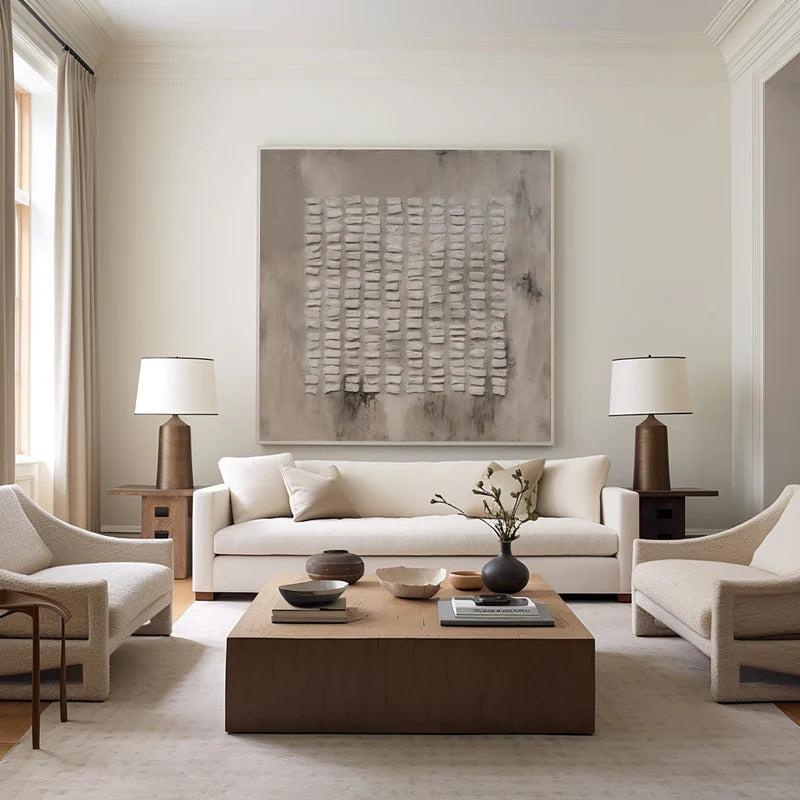 Abstract Grid Texture-Modern Textured Grid Wall Art