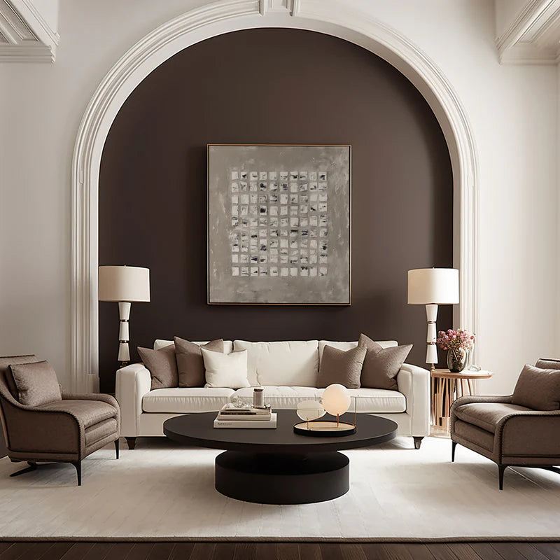 Minimalist Textured Abstract Grid Wall Art