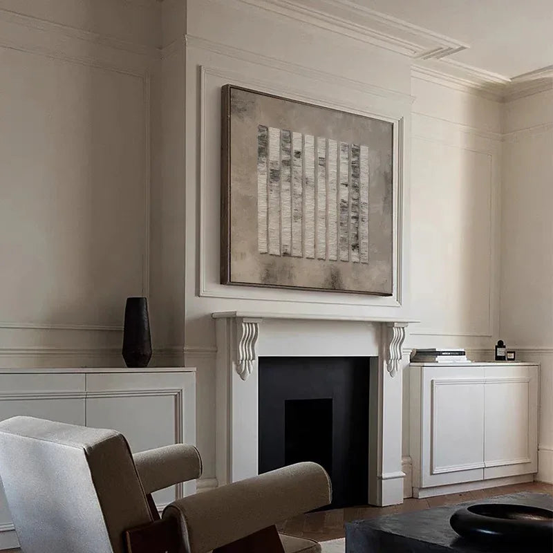 Textured Geometric Stripes-Textured Minimalist Vertical Stripes Wall Art - artextured