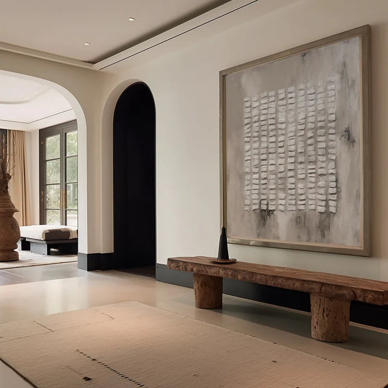 Abstract Grid Texture-Modern Textured Grid Wall Art