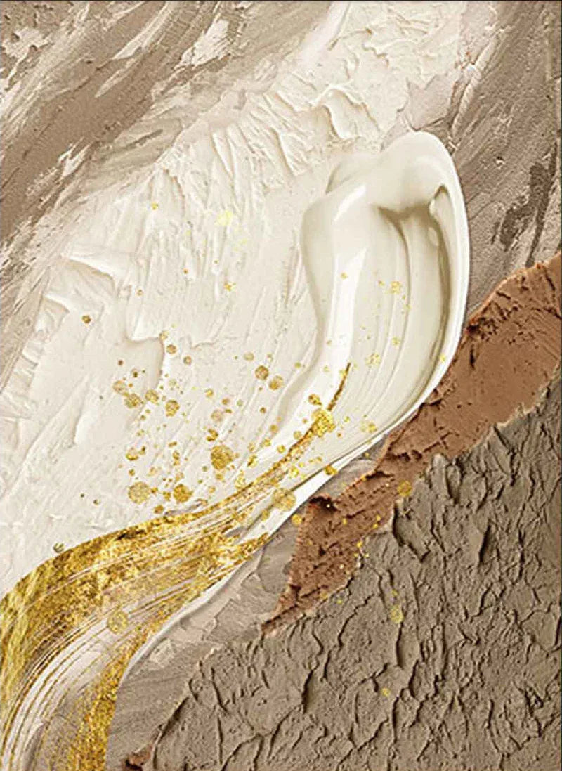 Golden Flow Textured Canvas-Vertical Golden Flow Earth Texture Wall Art - artextured