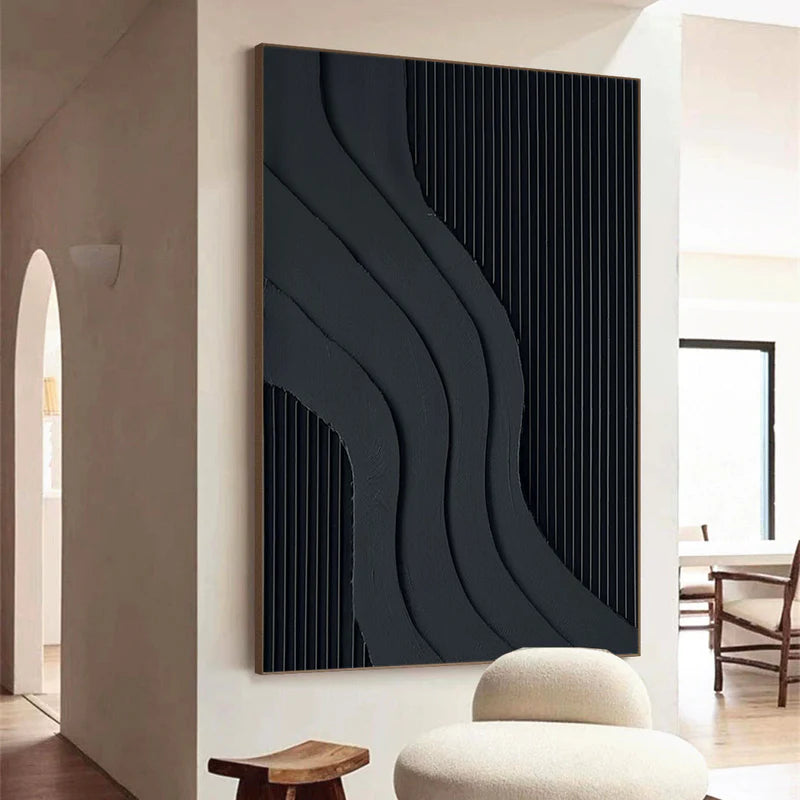 Curved Geometry - Minimalist Textured Wall Art