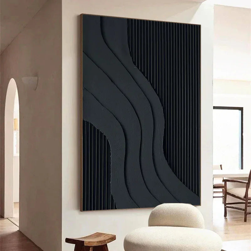 Curved Geometry - Modern Minimalist Flowing Curved Texture Geometric Wall Art - artextured