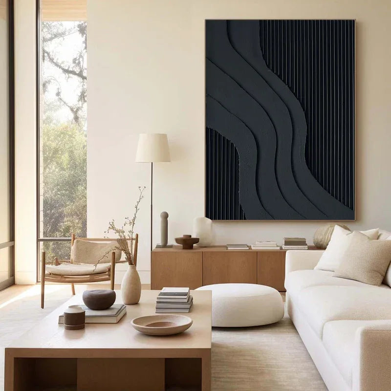 Curved Geometry - Modern Minimalist Flowing Curved Texture Geometric Wall Art - artextured