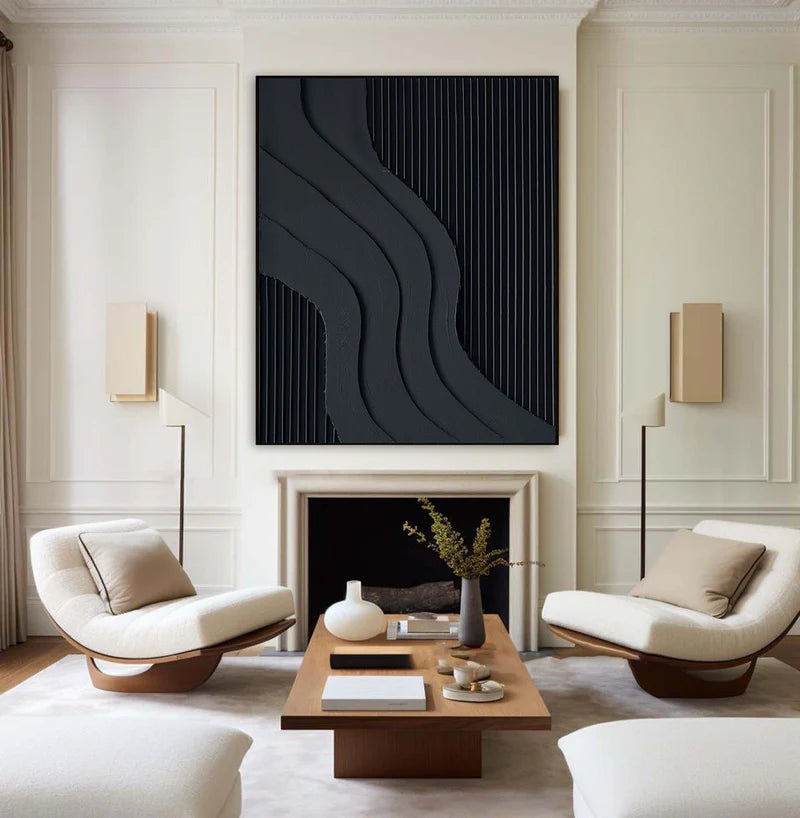 Curved Geometry - Minimalist Textured Wall Art