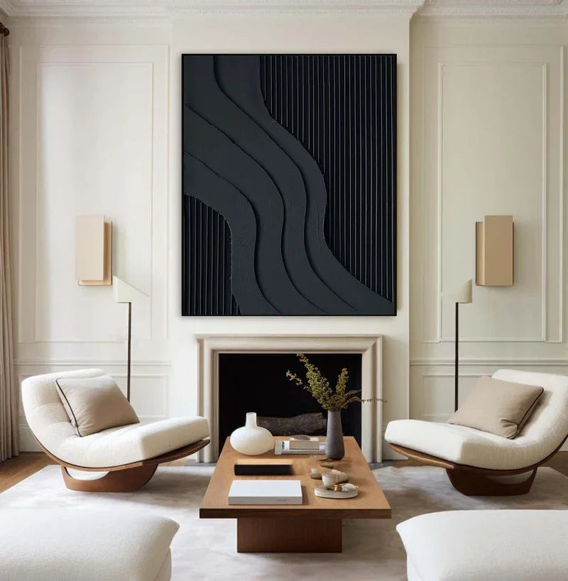 Curved Geometry - Modern Minimalist Flowing Curved Texture Geometric Wall Art - artextured