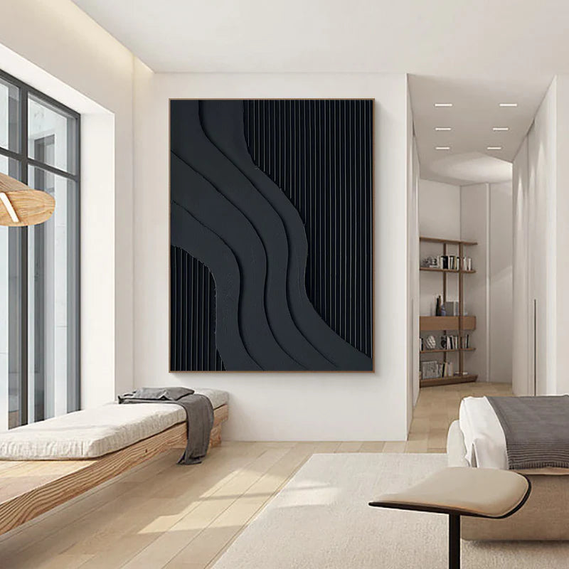 Curved Geometry - Minimalist Textured Wall Art