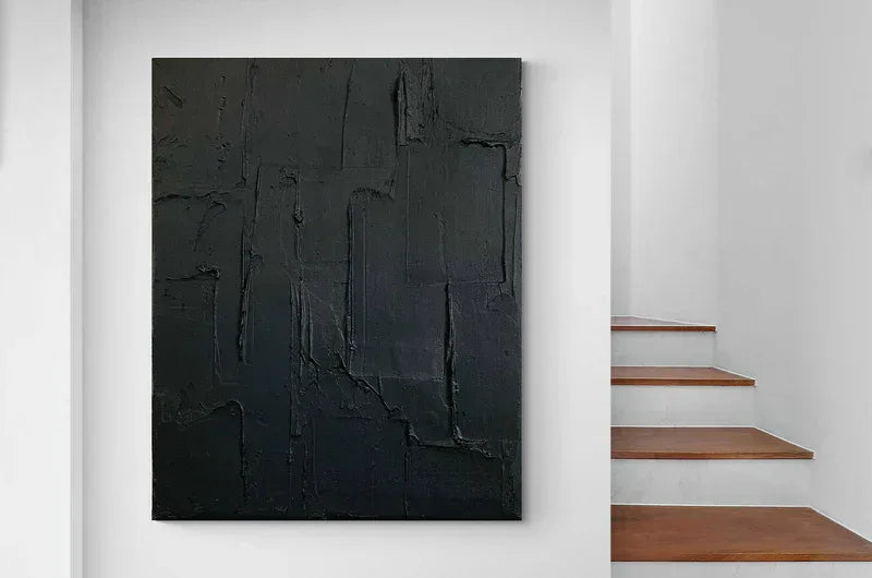 Depth in Shadows - Vertical Three-Dimensional Texture Minimalist Abstract Wall Art - artextured