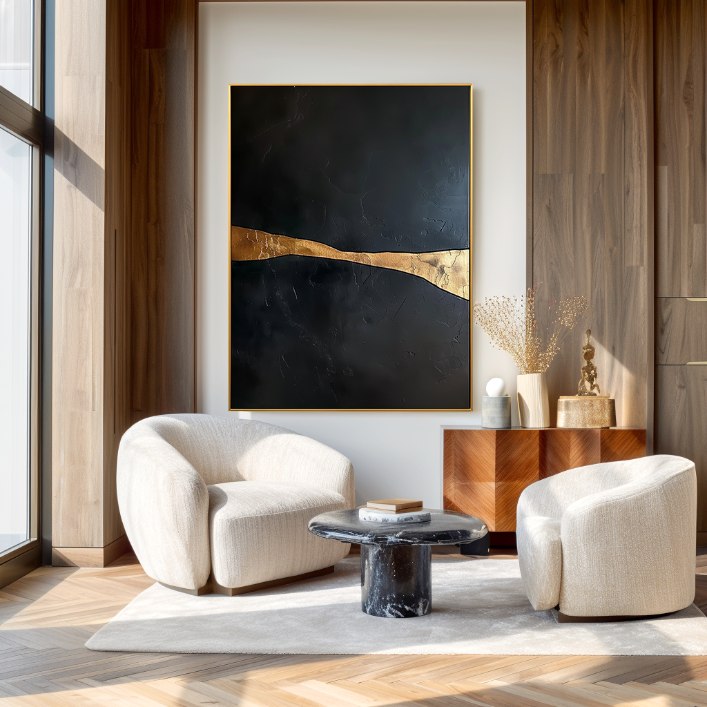 Silent Divide Large Textured Abstract Oil Painting#AB14208