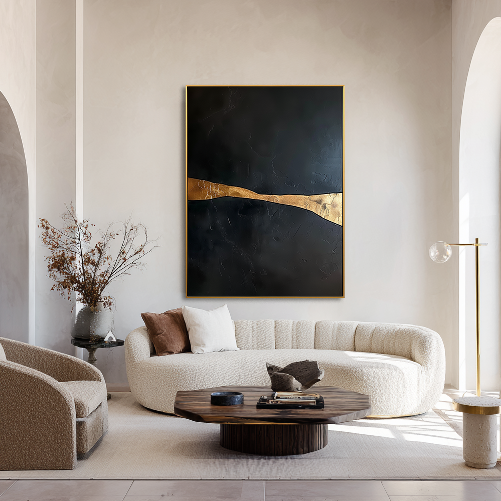 Silent Divide Large Textured Abstract Oil Painting#AB14208