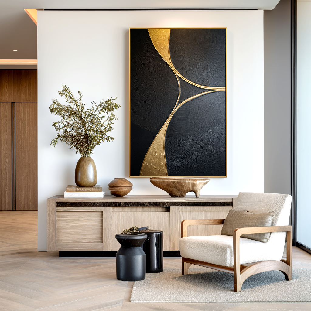 Converging Paths Large Textured Abstract Oil Painting#AB14210