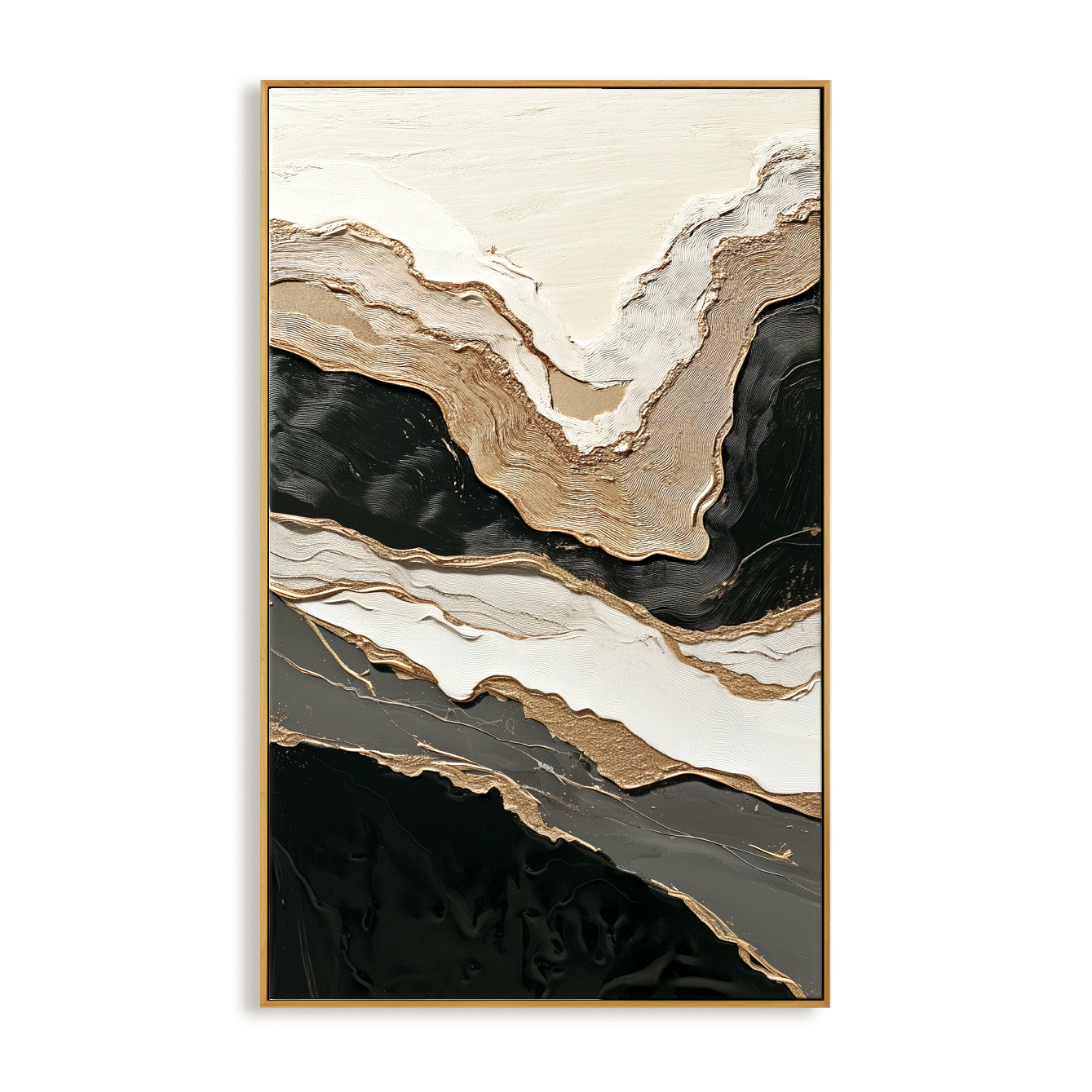 Layered Horizon Large Textured Abstract Oil Painting#AB14212