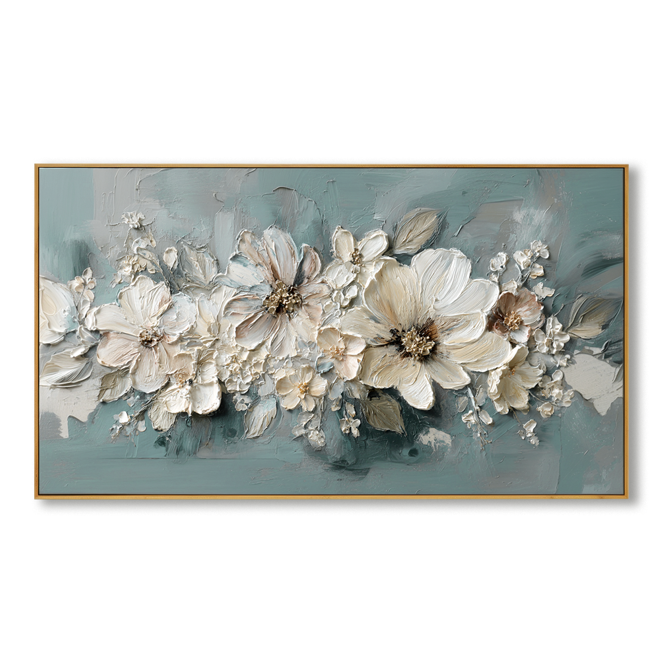 Quiet Arrangement Large Hand-Painted Textured Abstract Floral Oil Painting#AB14224