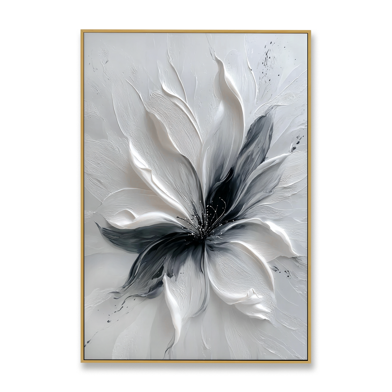 Quiet Tension – Hand-Painted Abstract Textured Floral Oil Painting#AB14241