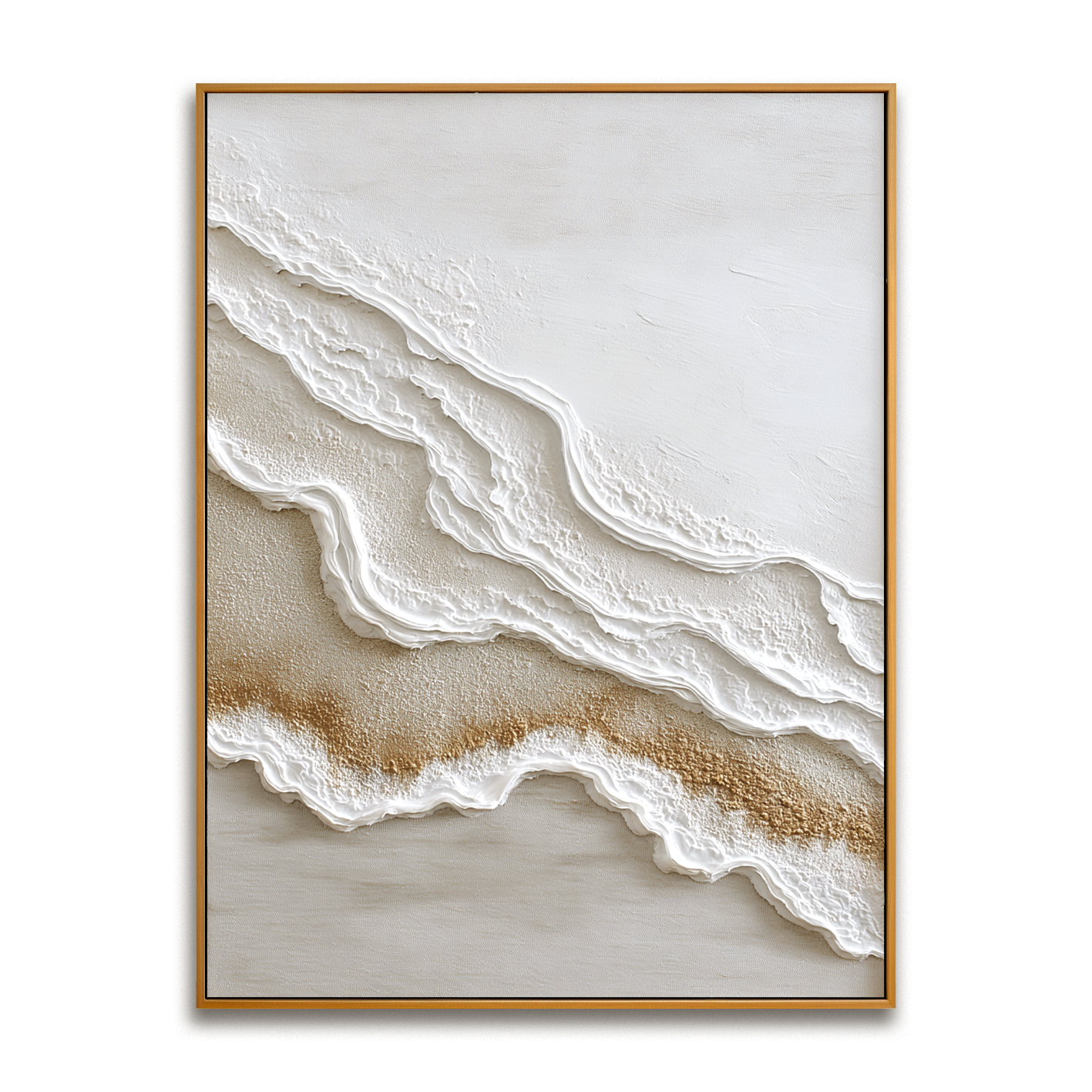 Tidal Silence Textured Abstract Canvas Wall Art#AB14253