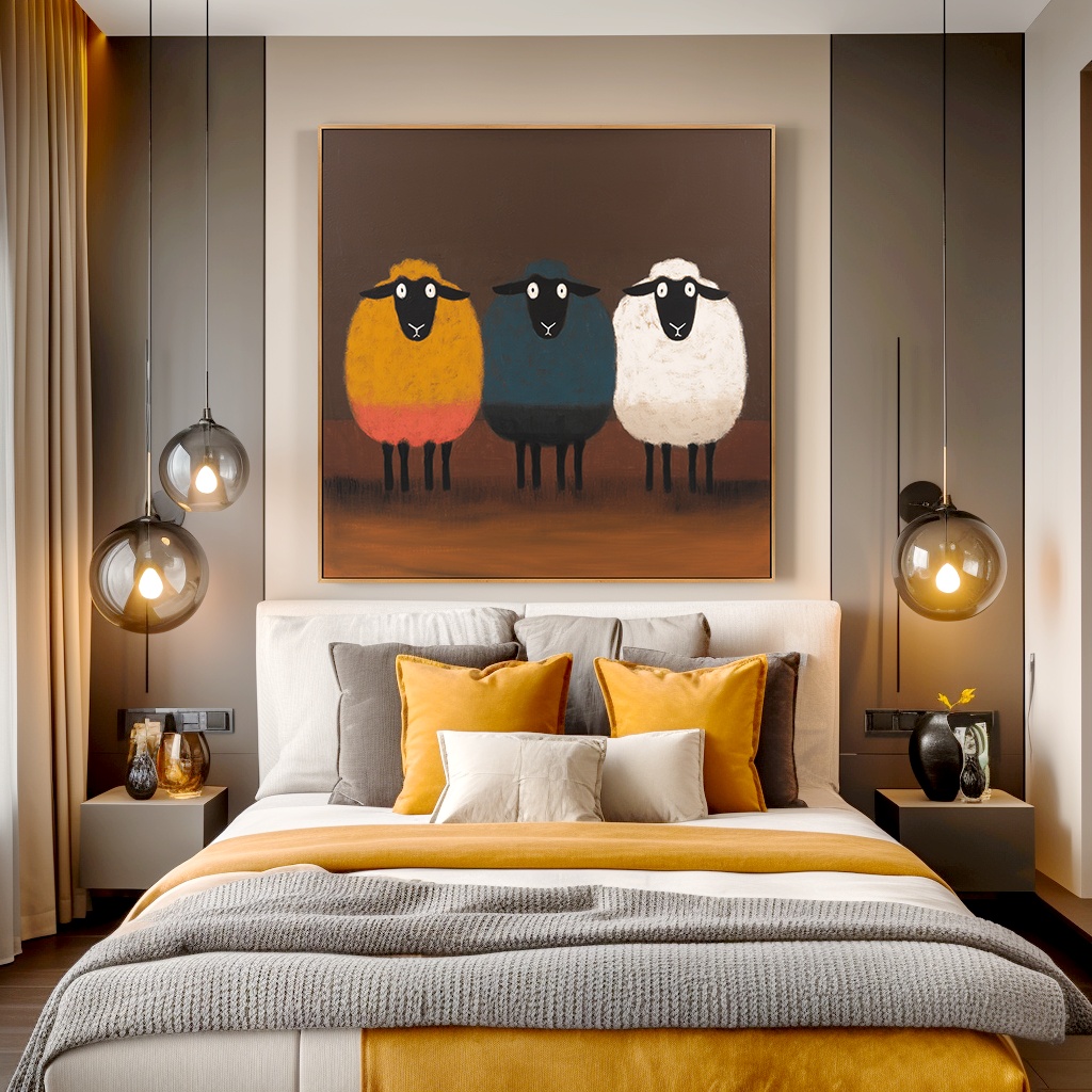 Still Companions – Hand-Painted Textured Figurative Wall Art#AB14170