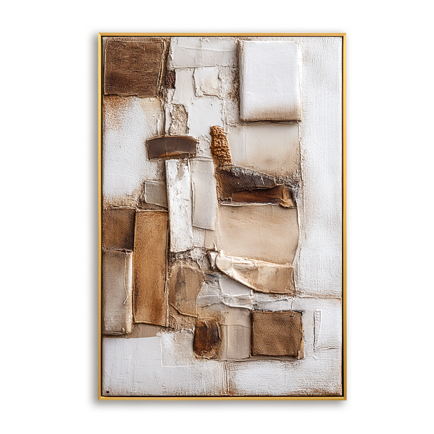 Fragmented Balance Textured Abstract Canvas Wall Art#AB14257
