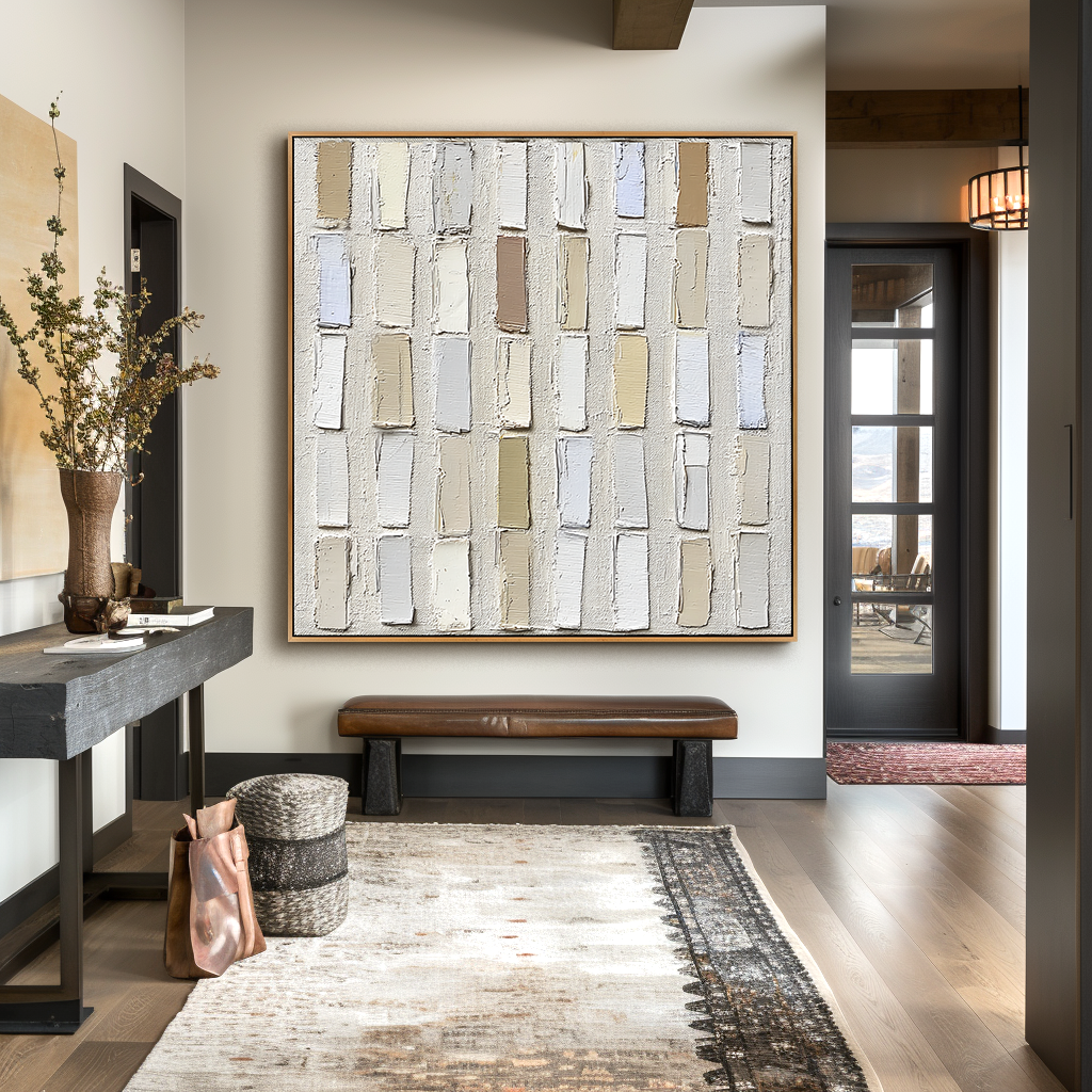 Quiet Order – Hand-Painted Textured Abstract Oil Painting#AB14202