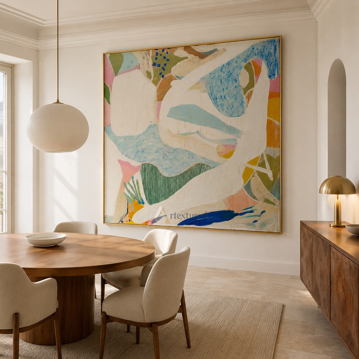 Pastel Abstract Wall Art with Soft Organic Shapes#CI260435