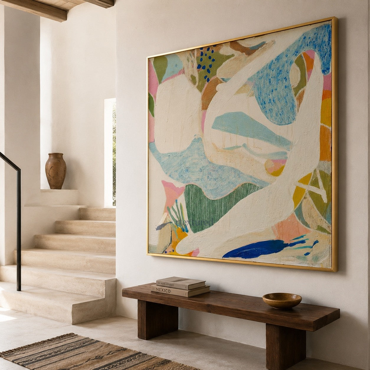 Pastel Abstract Wall Art with Soft Organic Shapes#CI260435
