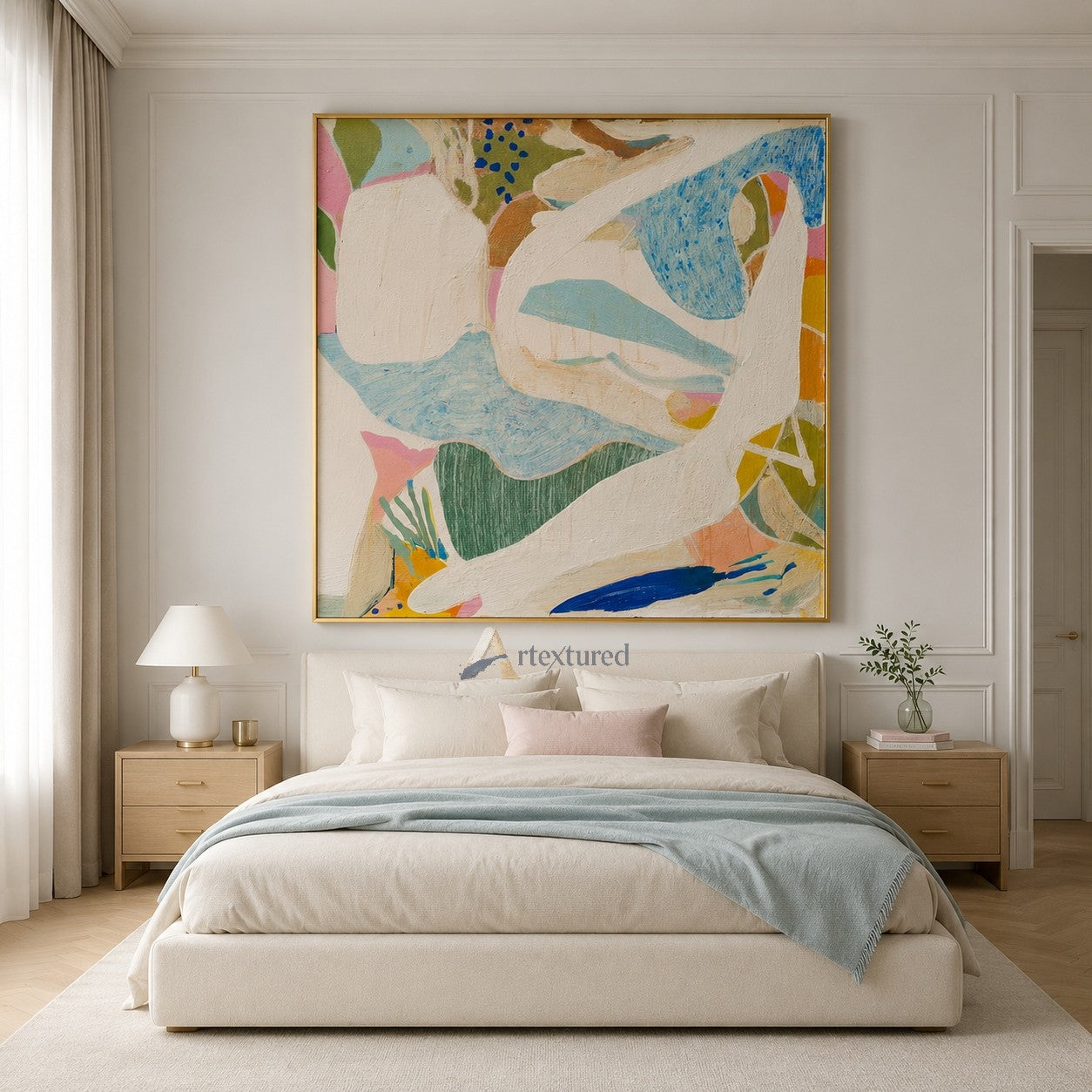 Pastel Abstract Wall Art with Soft Organic Shapes#CI260435