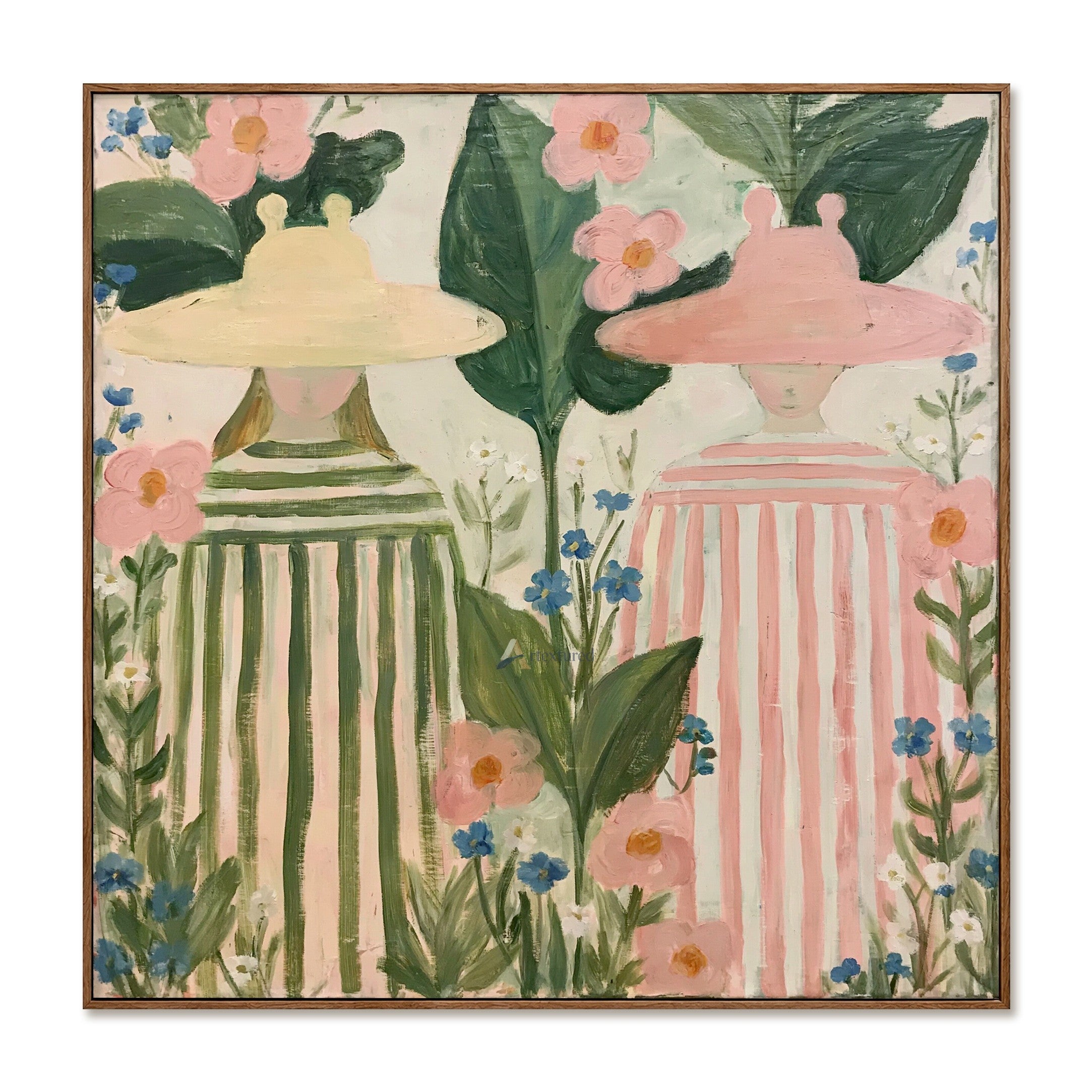 Vintage Floral Figure Wall Art with Garden Ladies#CI260439
