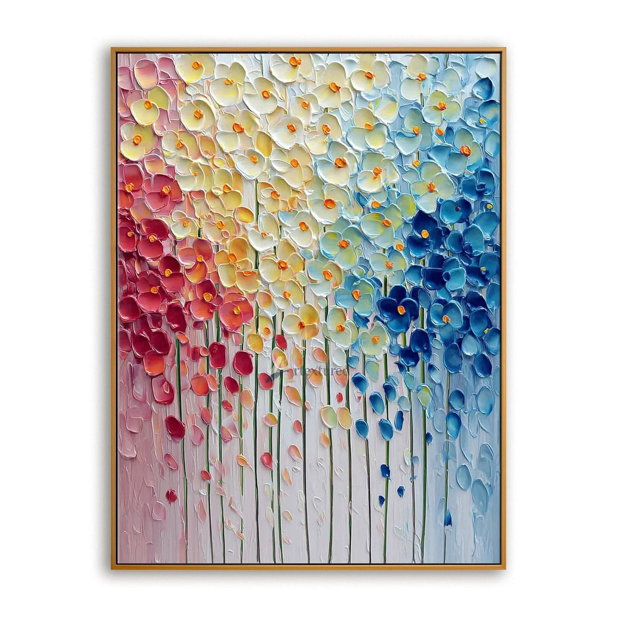 Colorful 3D Floral Wall Art with Textured Flowers#CI260441