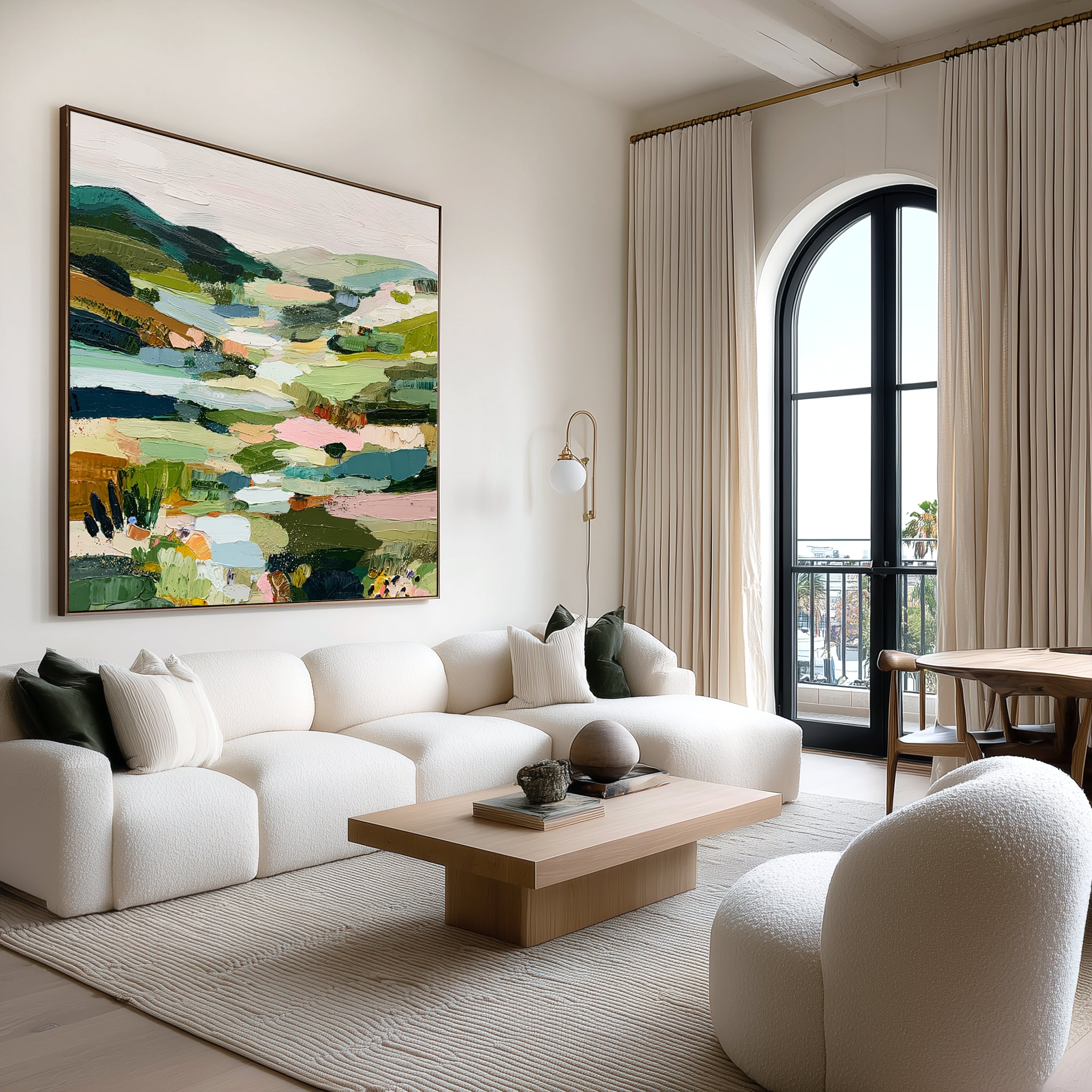 Verdant Valley – Colorful Abstract Landscape Painting#CI260478