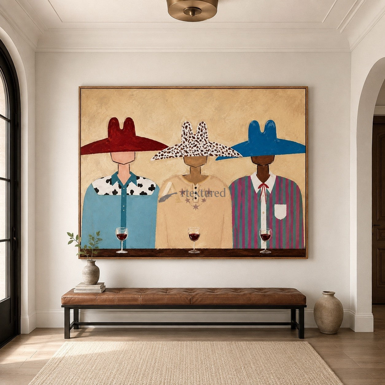 One More Round – Colorful Western Bar Folk Art#CI260493