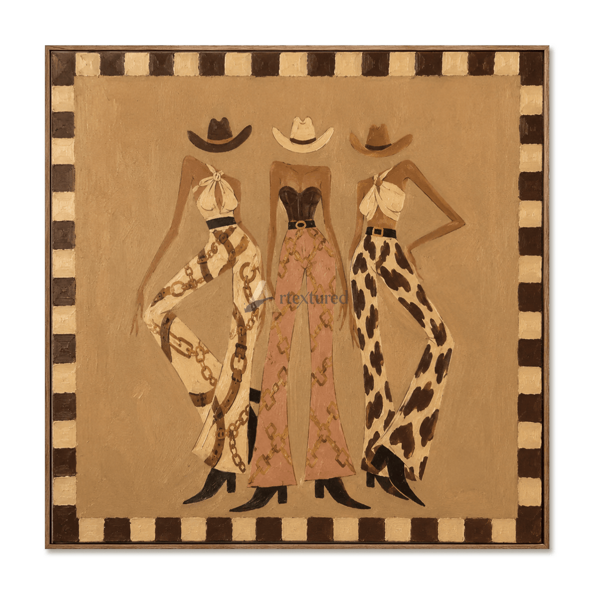 Cowgirl Trio – Vintage Western Fashion Painting#CI260495