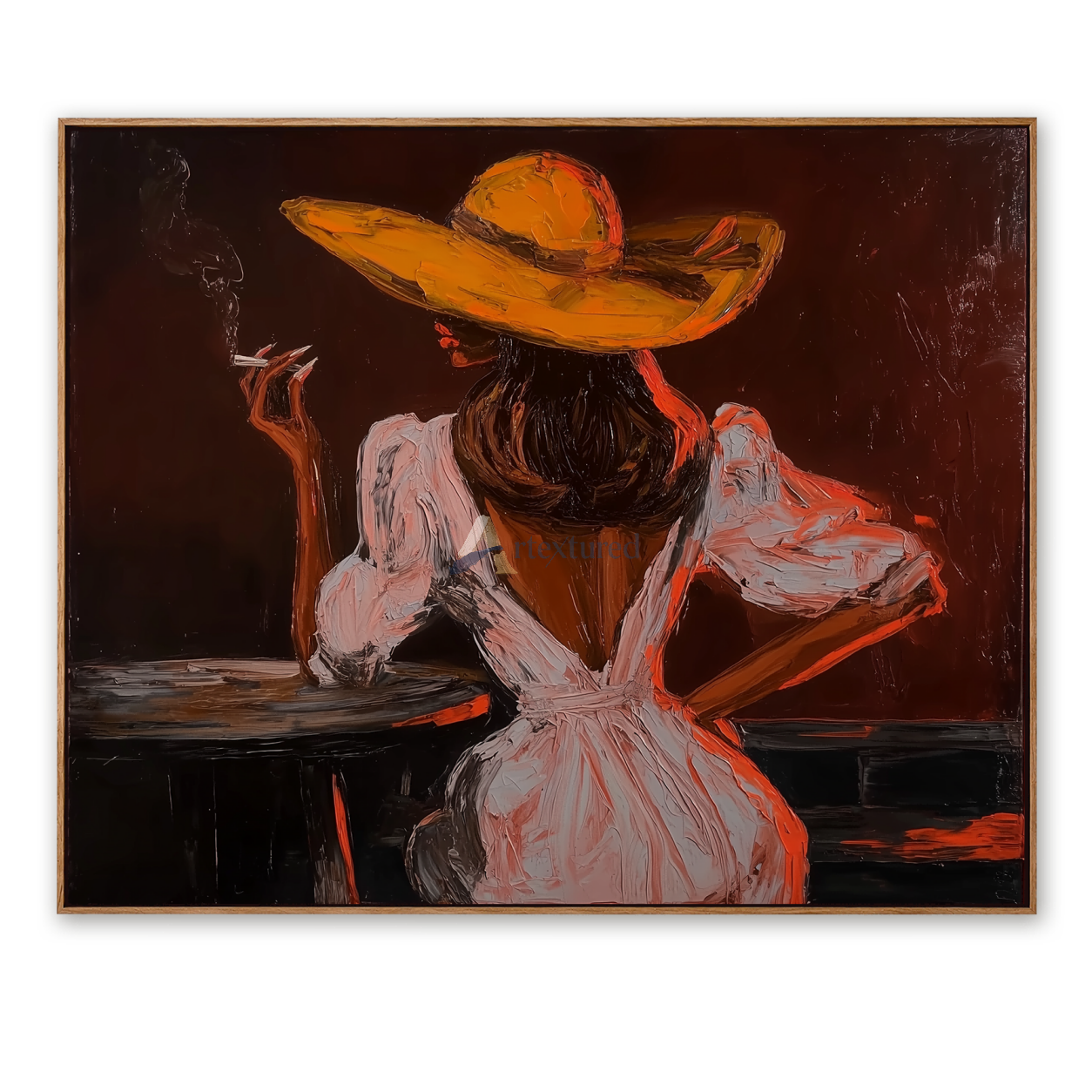 After Hours – Textured Western Cowgirl Portrait Painting#CI260497