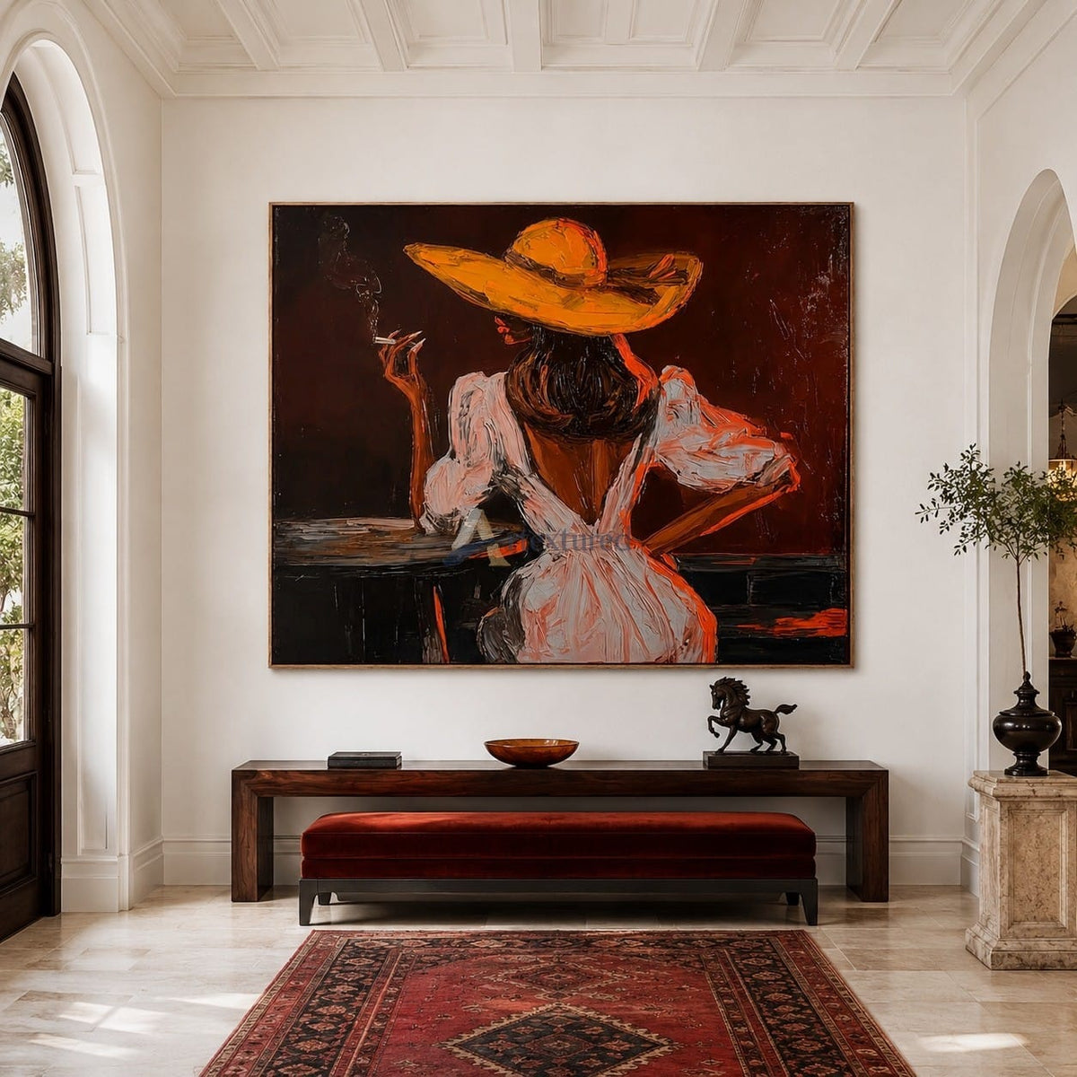 After Hours – Textured Western Cowgirl Portrait Painting#CI260497