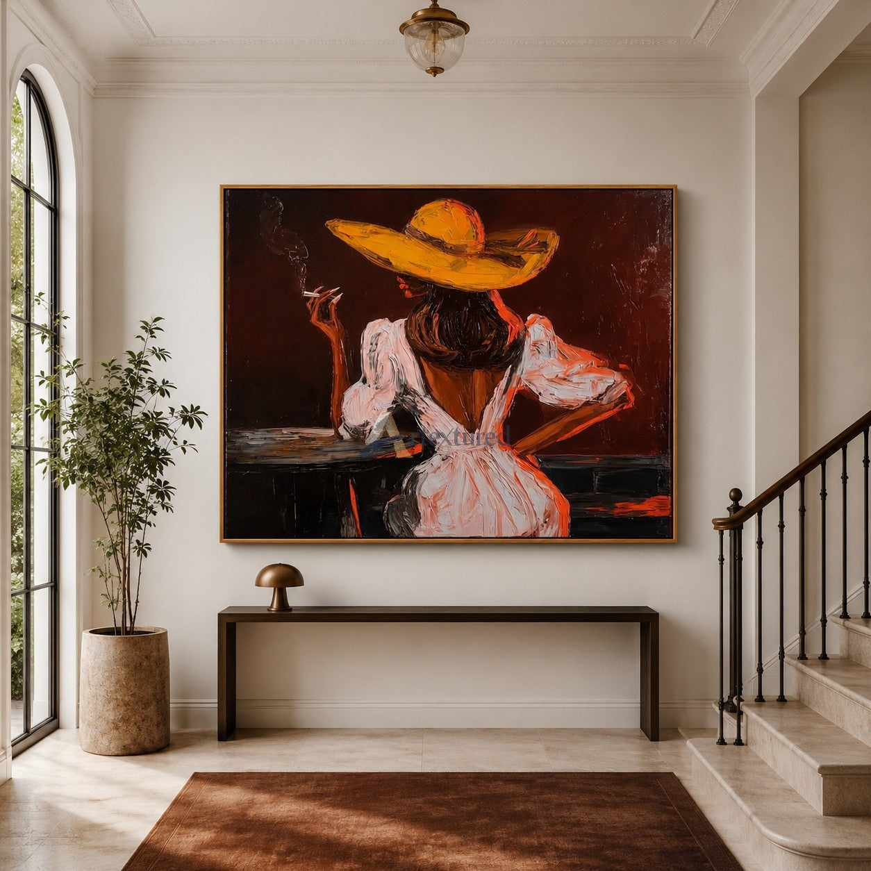 After Hours – Textured Western Cowgirl Portrait Painting#CI260497