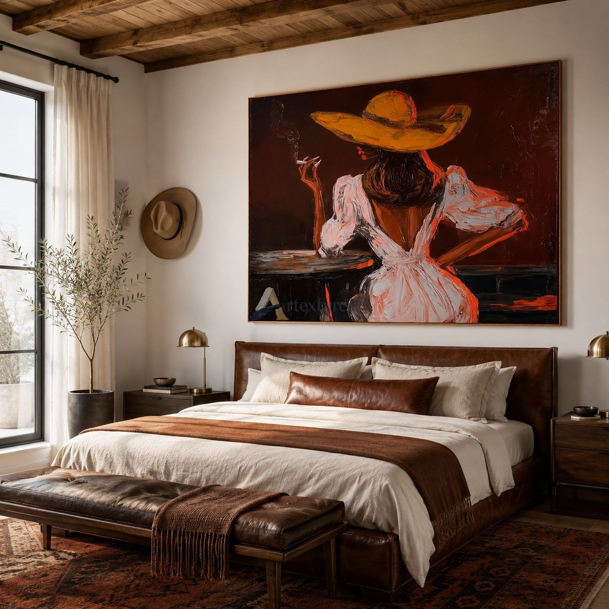 After Hours – Textured Western Cowgirl Portrait Painting#CI260497