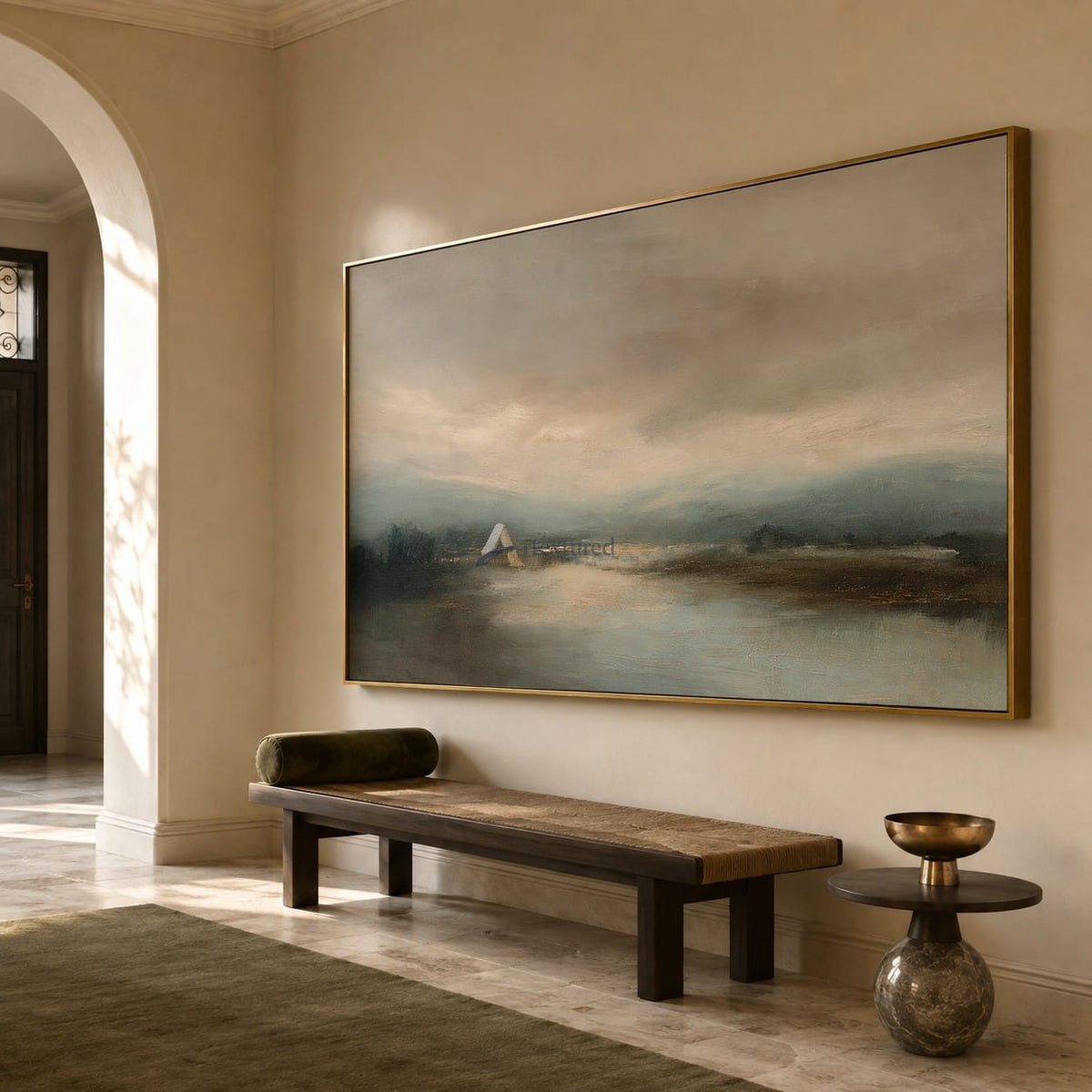 Quiet Passage – Soft Blue Mist Landscape Oil Painting#CI260531