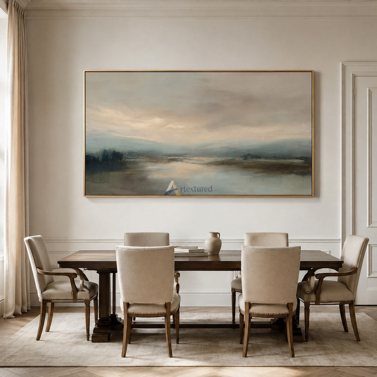 Quiet Passage – Soft Blue Mist Landscape Oil Painting#CI260531