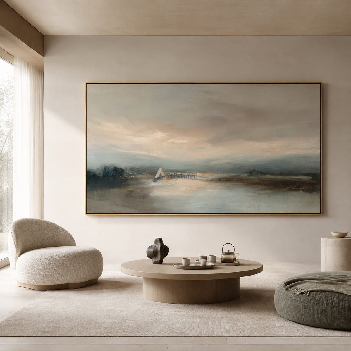 Quiet Passage – Soft Blue Mist Landscape Oil Painting#CI260531