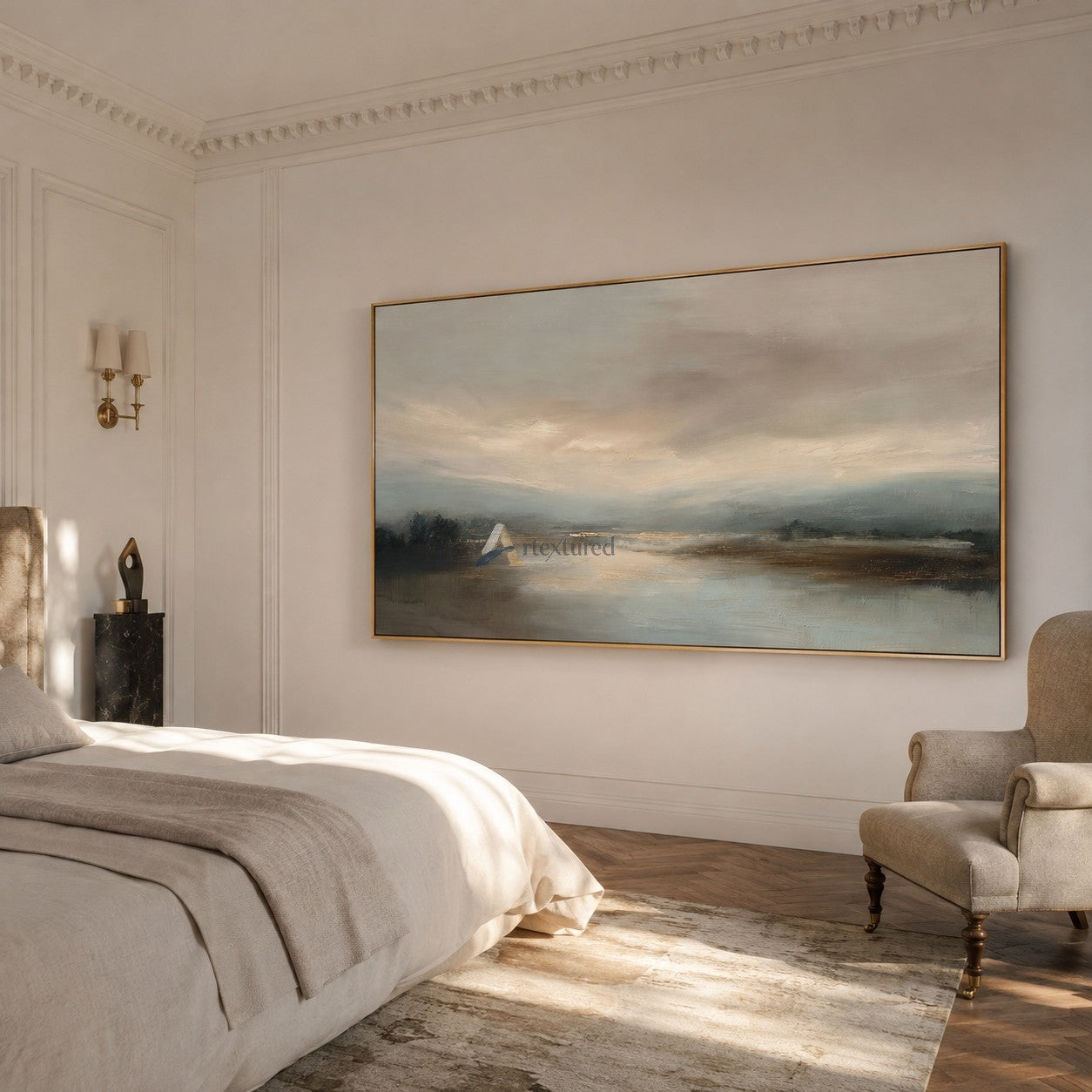 Quiet Passage – Soft Blue Mist Landscape Oil Painting#CI260531
