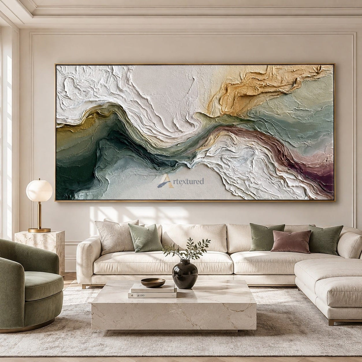 Ethereal Current – Textured Organic Abstract Oil Painting#CI260533