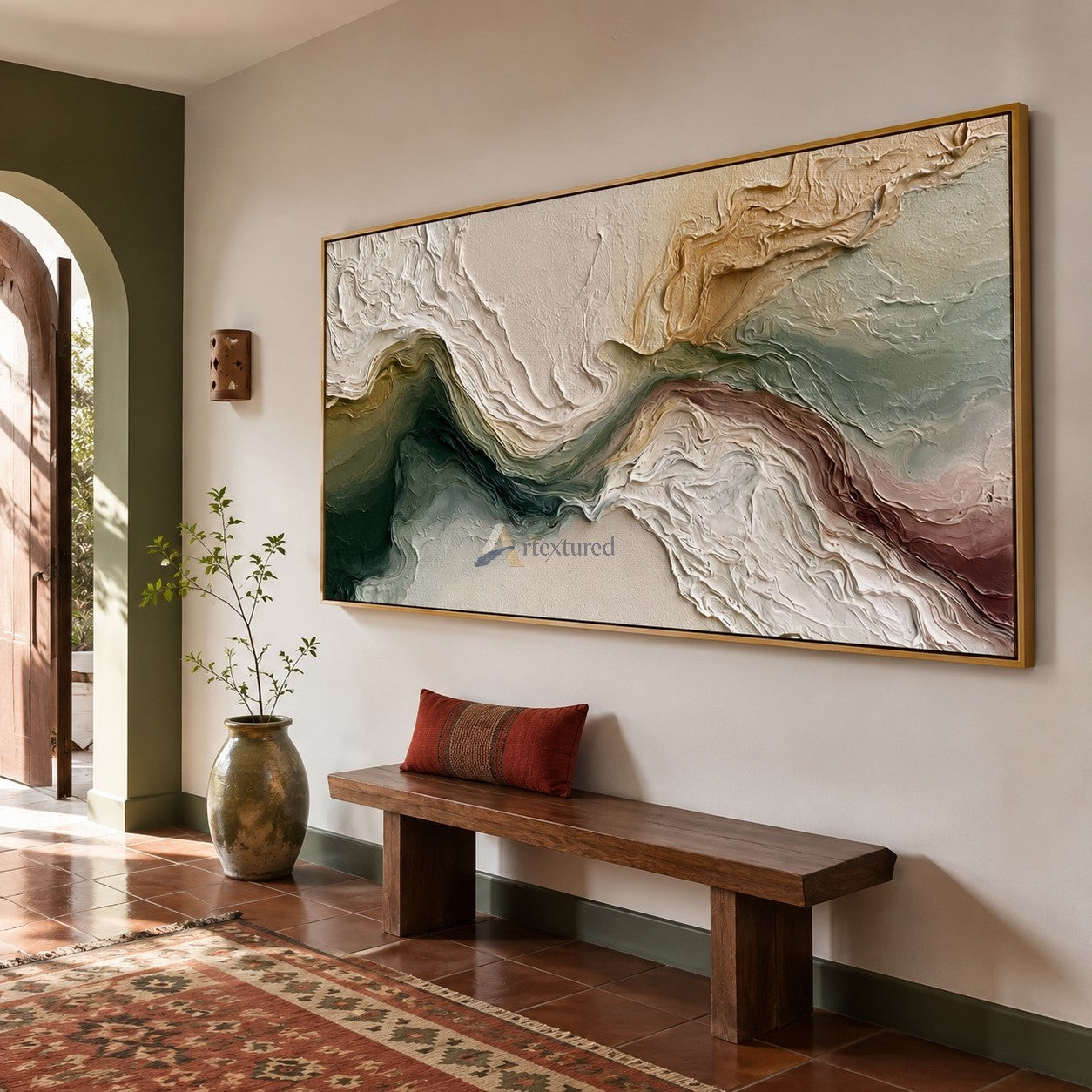 Ethereal Current – Textured Organic Abstract Oil Painting#CI260533