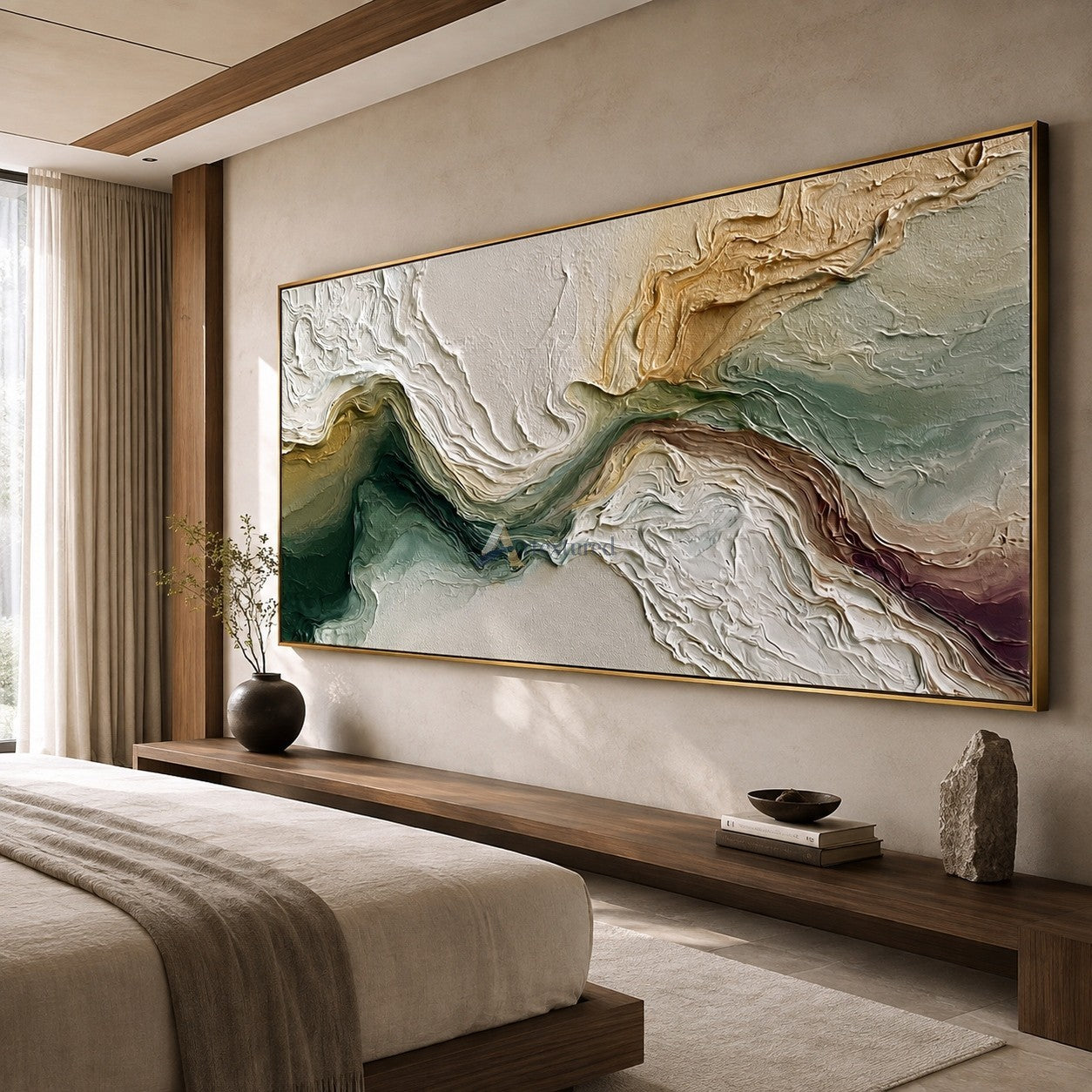 Ethereal Current – Textured Organic Abstract Oil Painting#CI260533