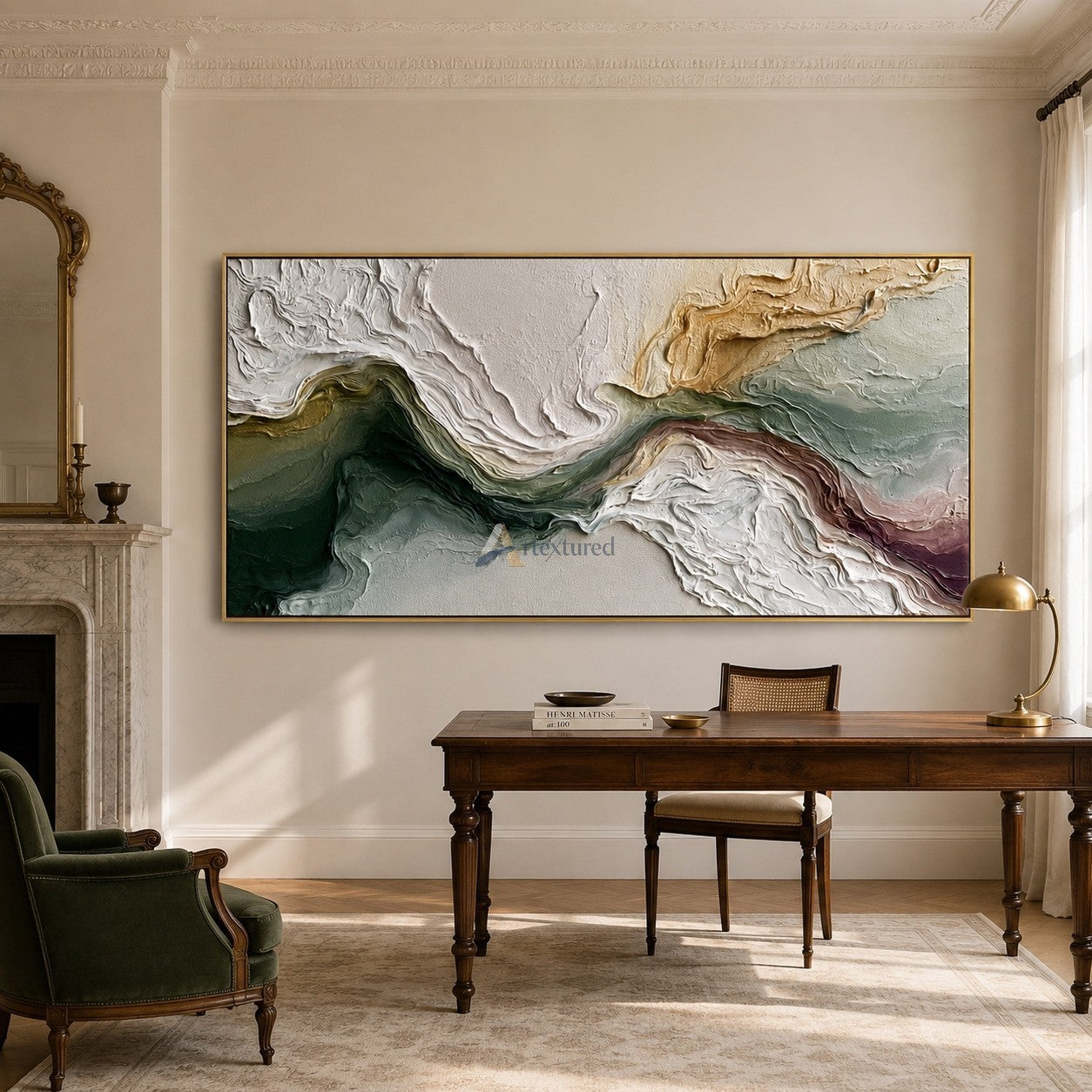 Ethereal Current – Textured Organic Abstract Oil Painting#CI260533