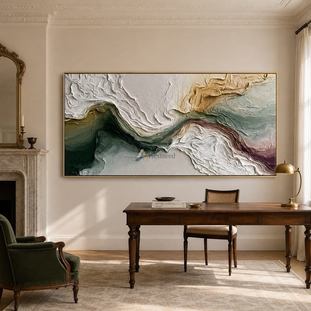 Ethereal Current – Textured Organic Abstract Oil Painting#CI260533