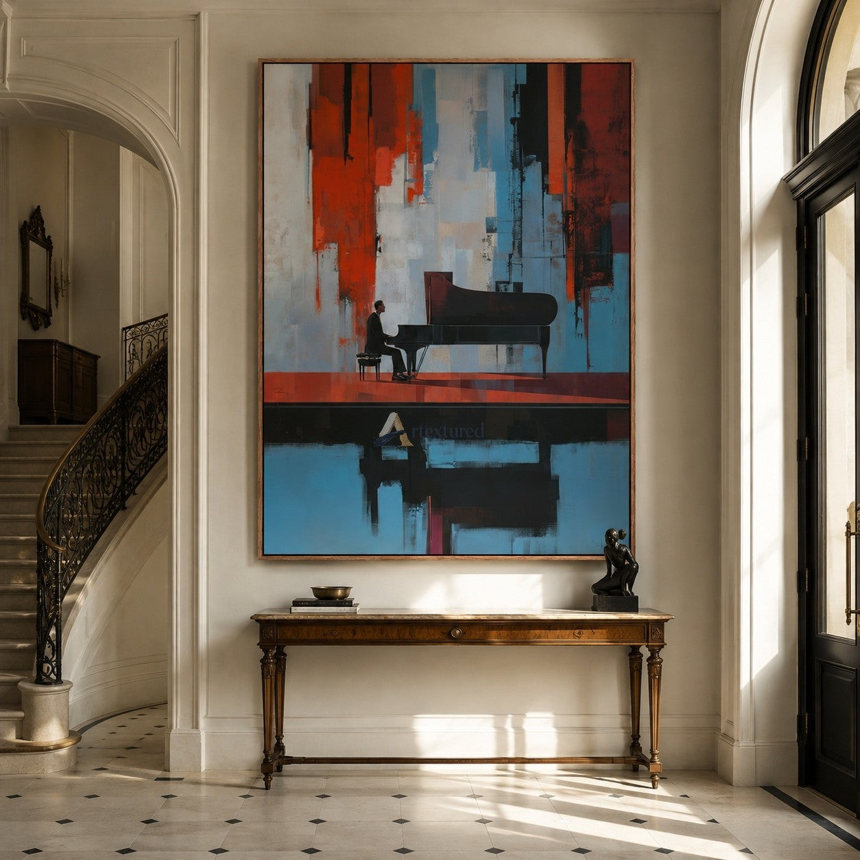 Nocturne in Red and Blue – Modern Piano Player Painting#CI260537